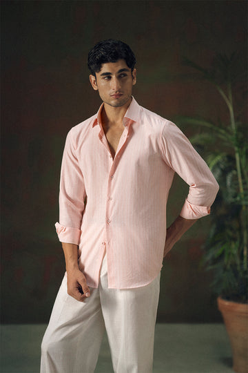 Pastel Pink Striped Shirt